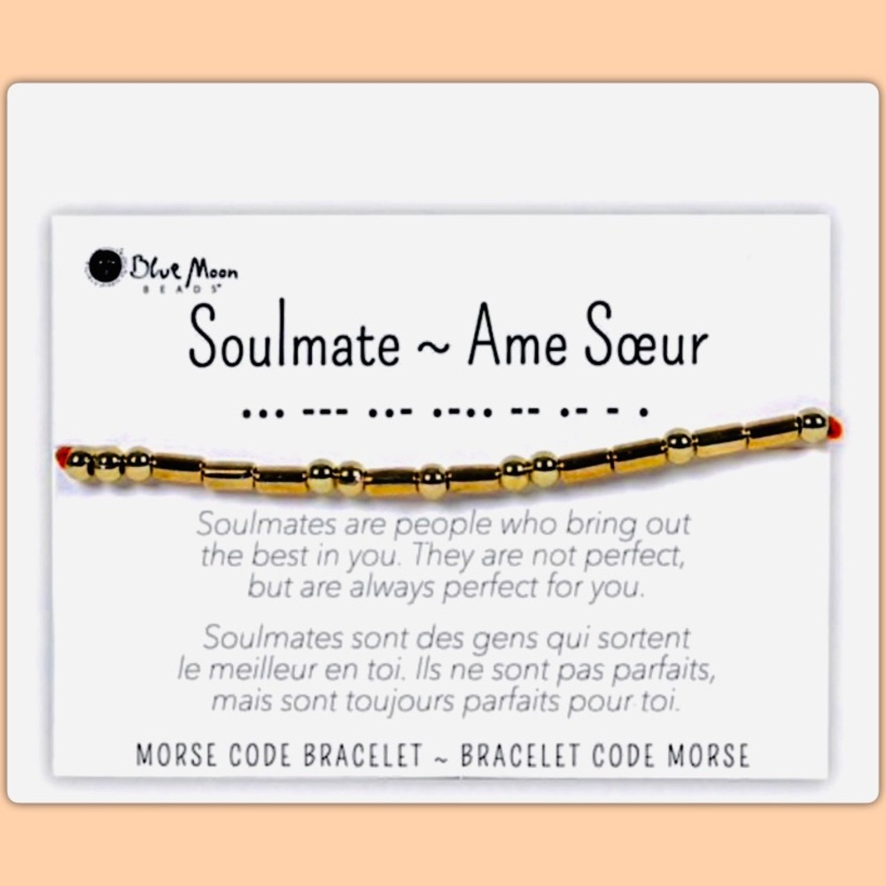 Morse Code Bracelet - Soulmate - NWT gold orange